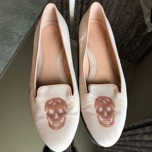 Alexander McQueen Blush Suede Skull Flats